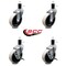 Service Caster 4 Inch Thermoplastic Wheel 1-3/4 Inch Expanding Stem Caster Set with 2 Brakes SCC-EX05S410-TPRS-134-2-SLB-2 - alternate 3